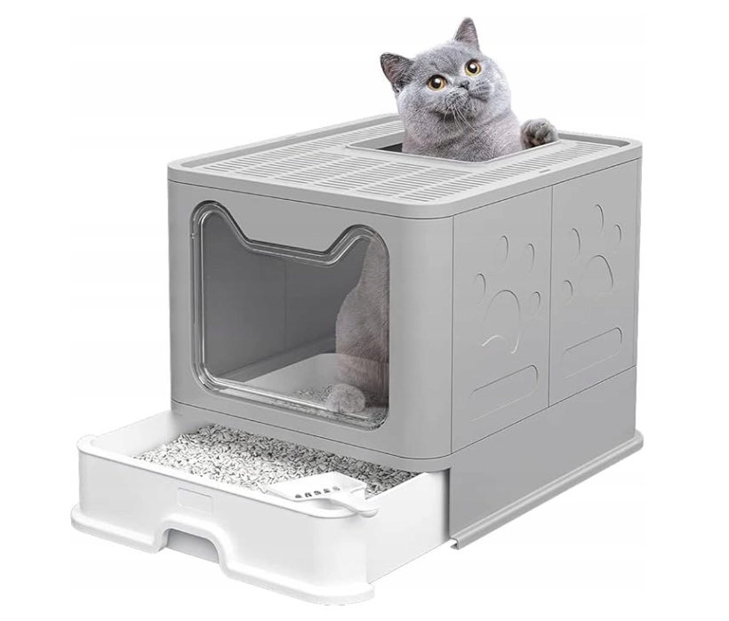 Kuweta dla Kota na Żwirek z Pokrywą i Szufladą Toaleta WC dla Zwierząt