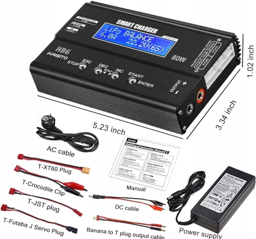 Ładowarka akumulatorów RC Haisito Balance 80W 6A