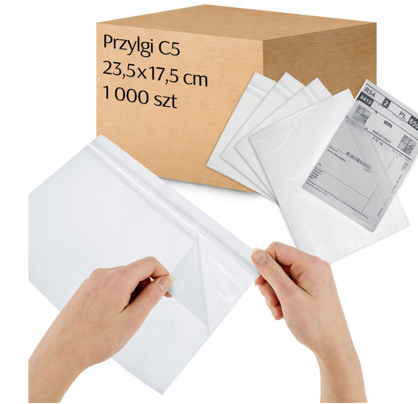 Przylgi kurierskie AllBag C6 białe 1000 sztuk