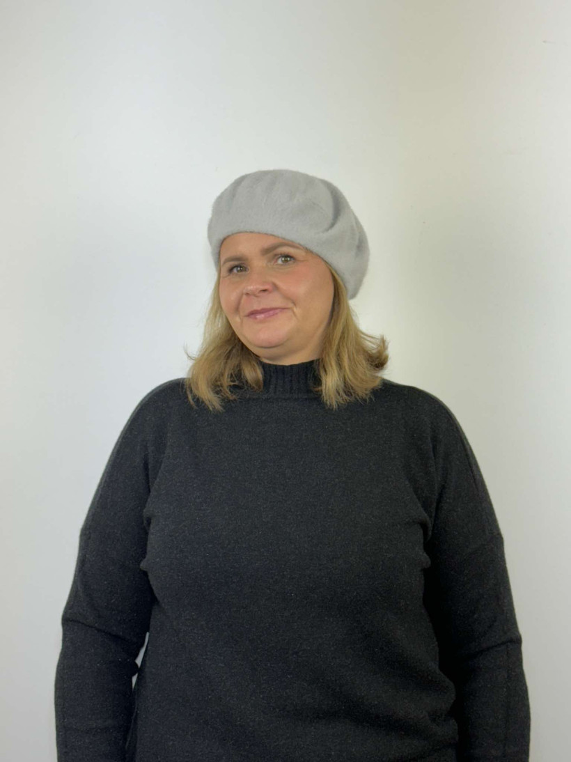 Beret alpakowy - 04 - siwy