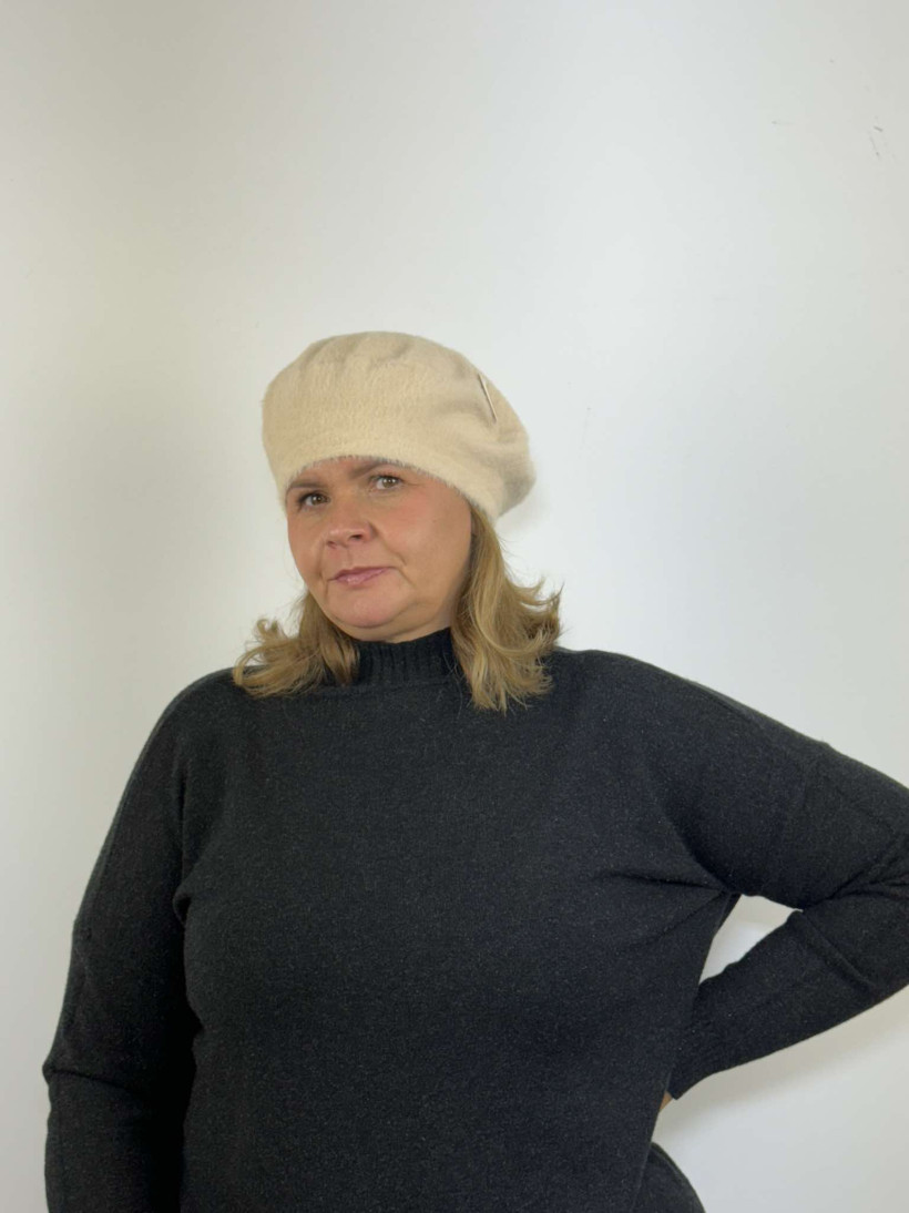 Beret alpakowy - 04 - beżowy