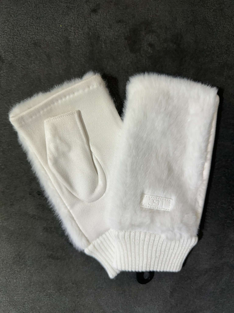 Rękawiczki bez palców - 249 - białe