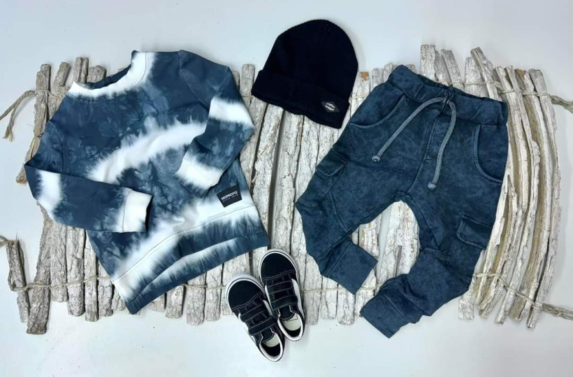 BLUZA EFEKT TIE-DYE DEKATYZOWANA NAVY BLUE DESPACITO