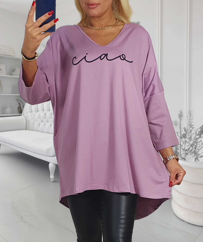 Bawełniana Tunika Plus Size  CIAO - wrzos
