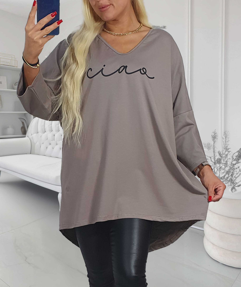 Bawełniana Tunika Plus Size  CIAO - latte
