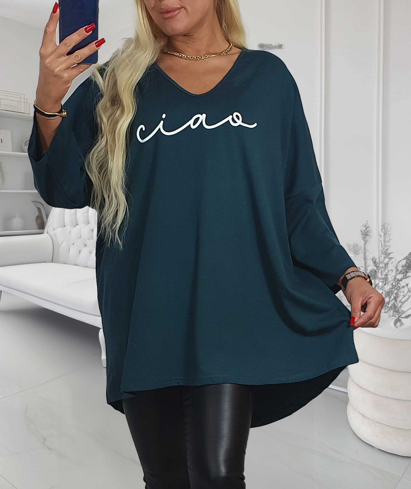 Bawełniana Tunika Plus Size  CIAO - morski