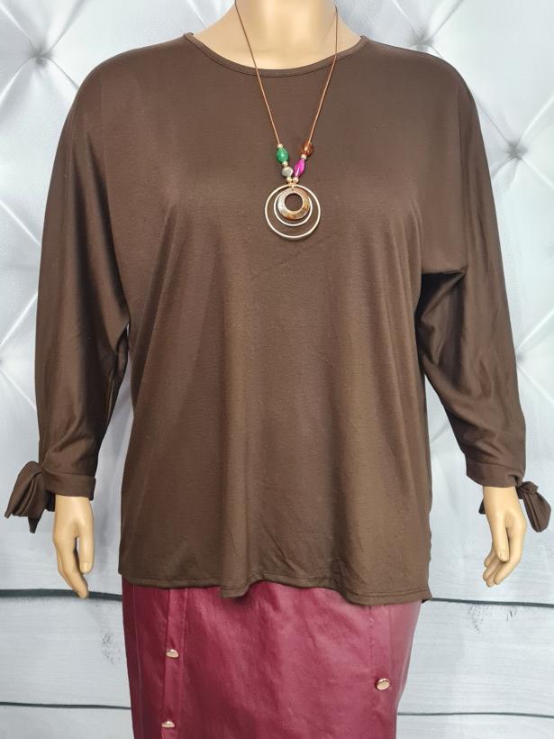 Tunika Plus Size  KOKARDKI - brąz