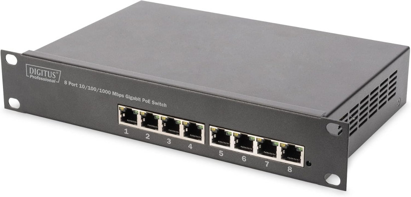 Digitus 10 cali 8-portowy przełącznik Gigabit Ethernet, 8 x 10/100/1000Mbp