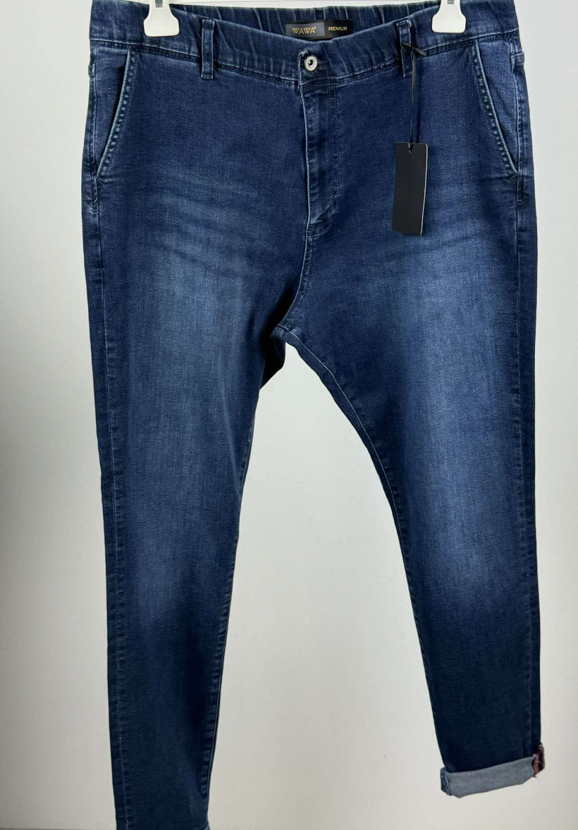 Spodnie jeansowe premium - rozm. 48 - ww - 2192  - niebieskie