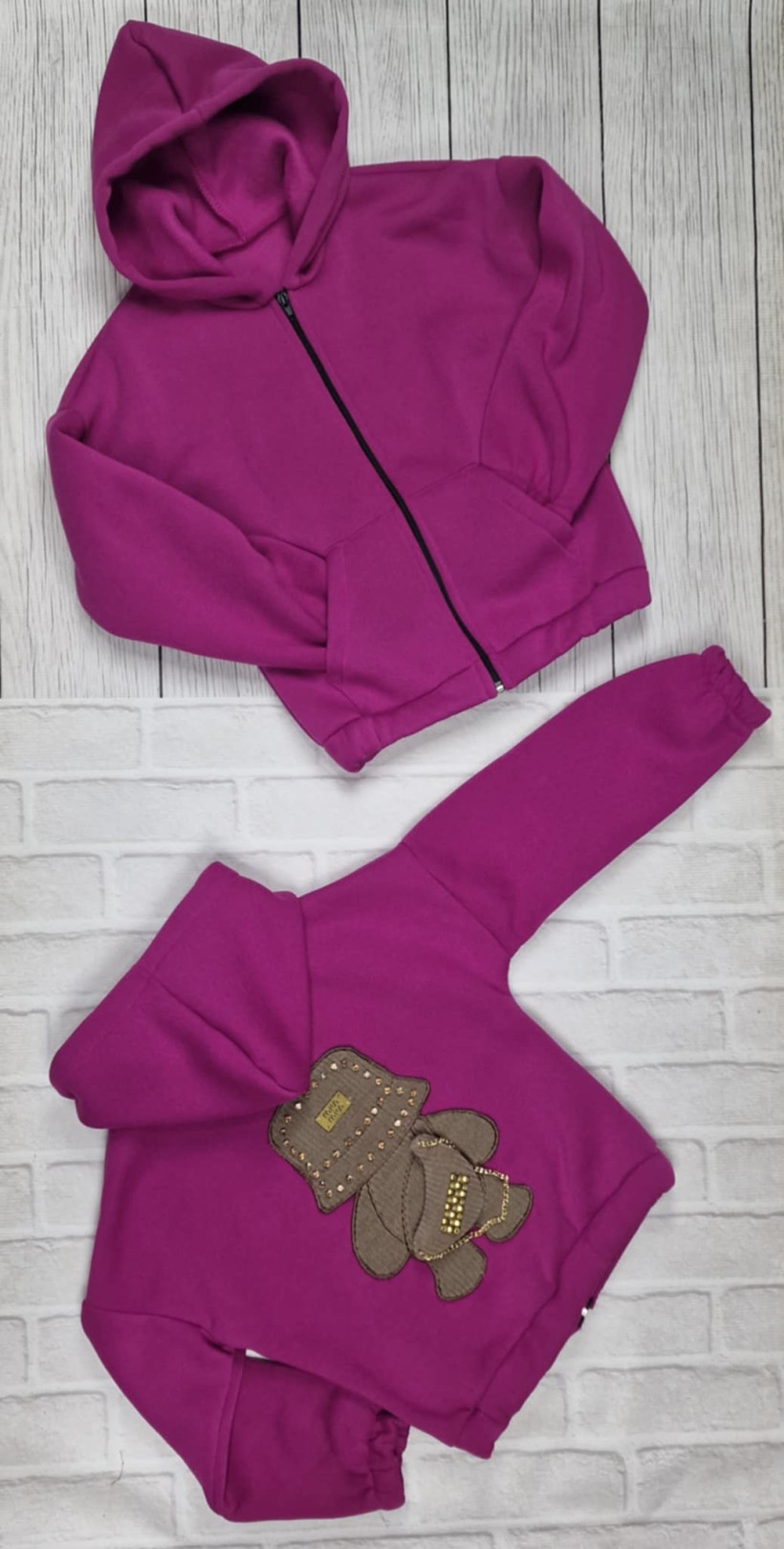 Bluza ocieplana Miś na zamek