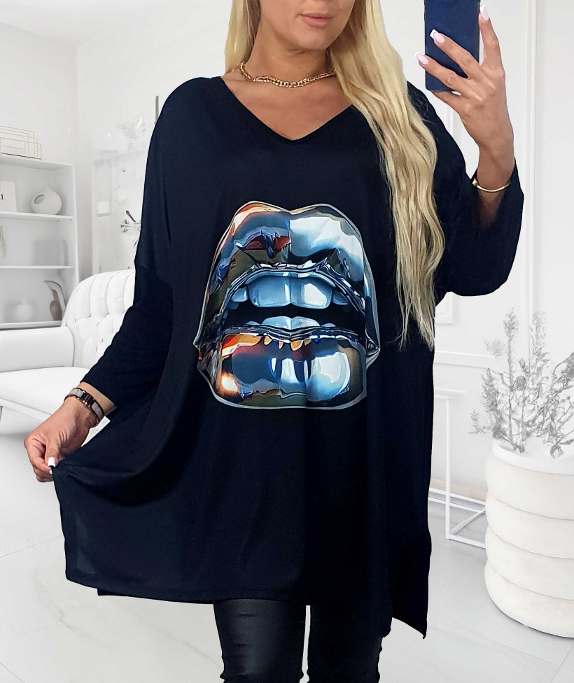 Tunika Plus Size NINA SILVER LIPS