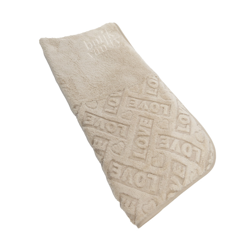 RĘCZNIK MNIEJSZY LOVE BEŻ 50X100 1441