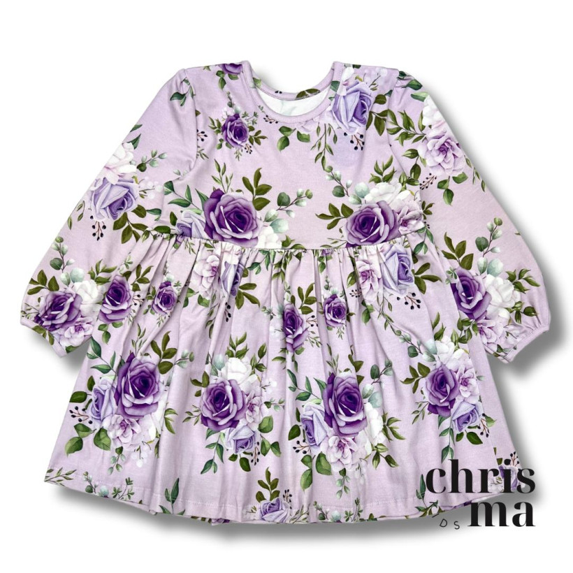 Sukienka liliowe róże Chrisma