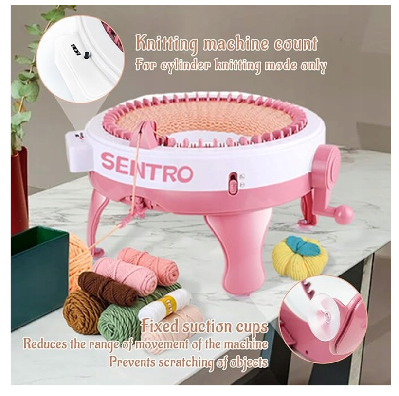 Maszyna Dziewiarska Zestaw do Robienia na Drutach 48 Igieł Obręcz Wrzeciono