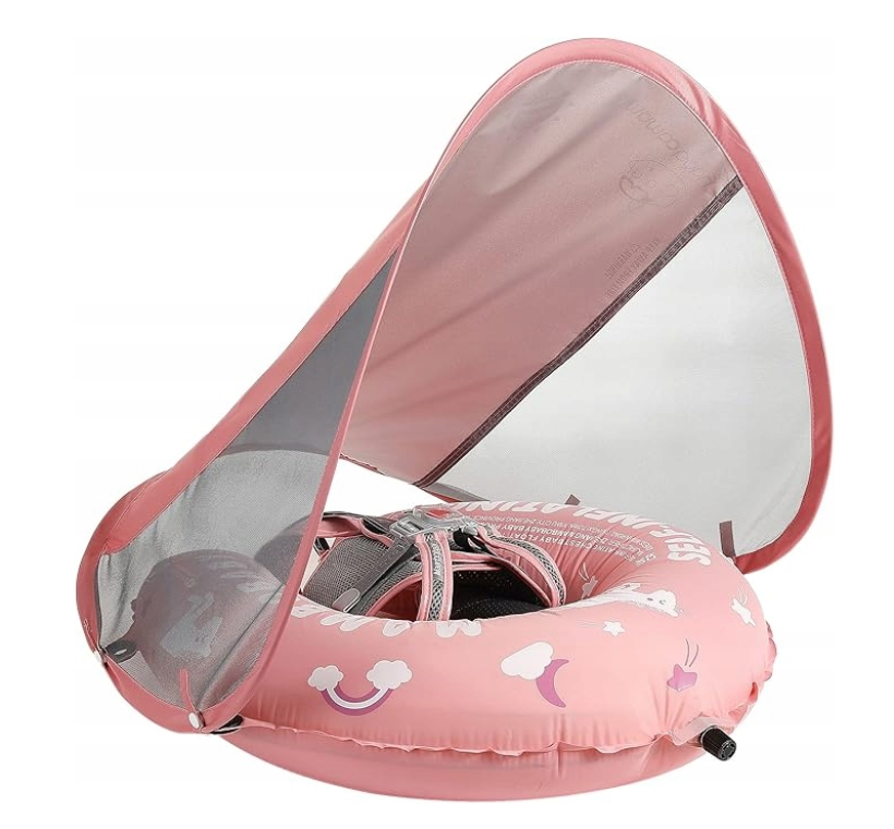 Pływak dla niemowląt do Basenu Leżak z Baldachimem dla Dziecka Nadmuchiwany