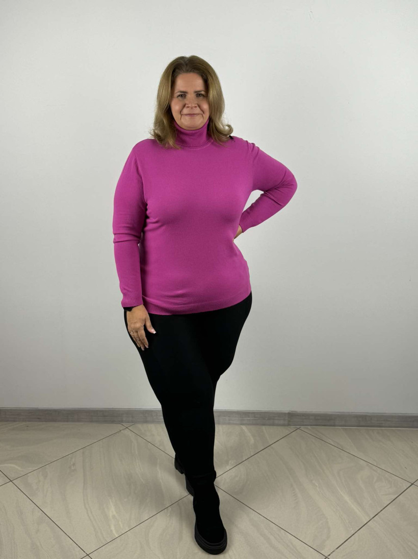 Golf sweterkowy gładki (l/xl, 2xl/3xl) - palma - 3531 - fuksja