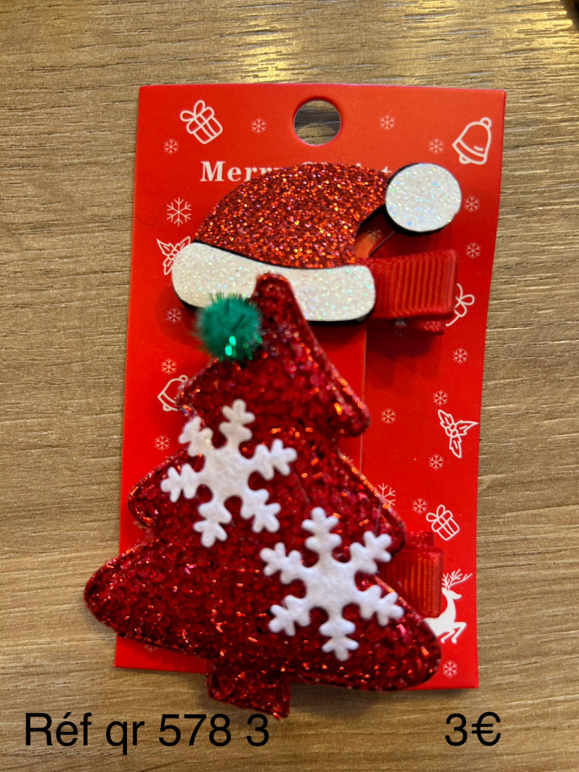 Lot de 2 barette noël