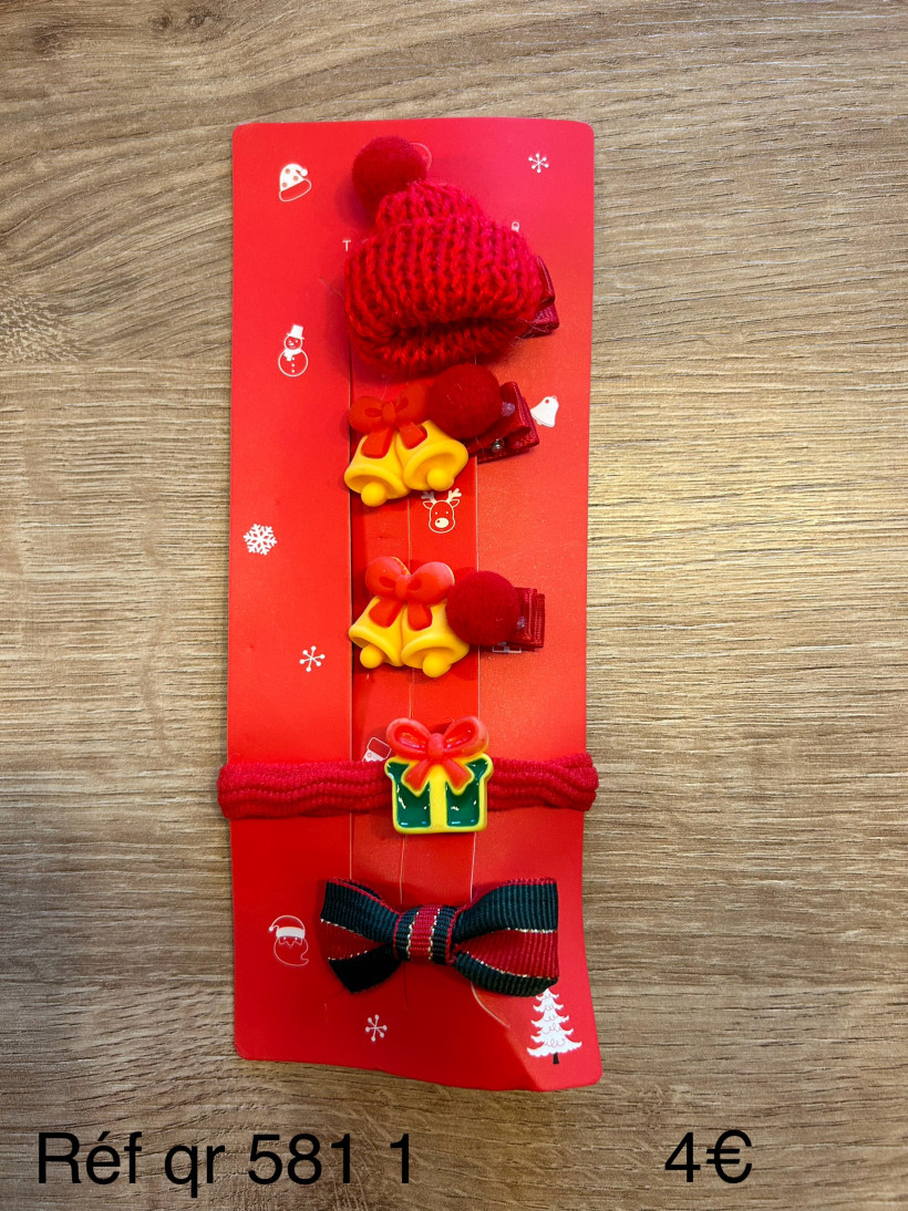 Lot de 4 barrette et 1 chouchou 