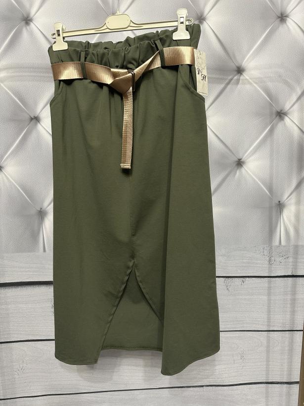 Spódnica Plus Size z paskiem Ella -khaki