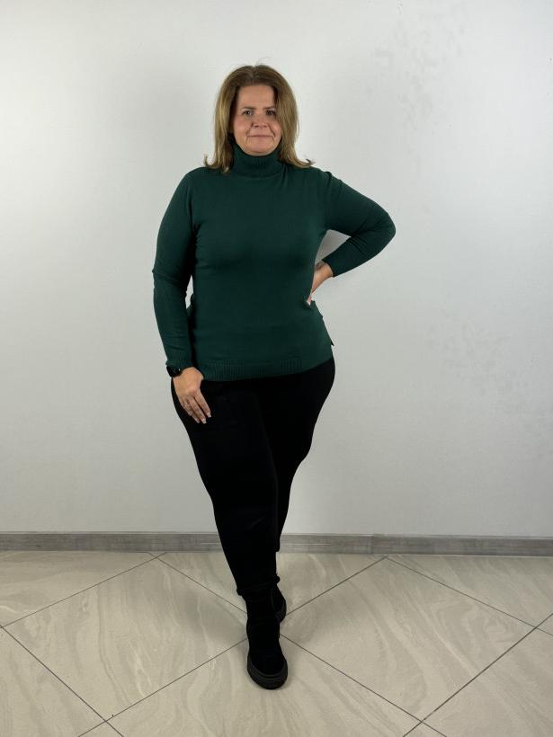 Golf sweterkowy gładki (l/xl, 2xl/3xl) - palma - 3531 - butelkowa zieleń