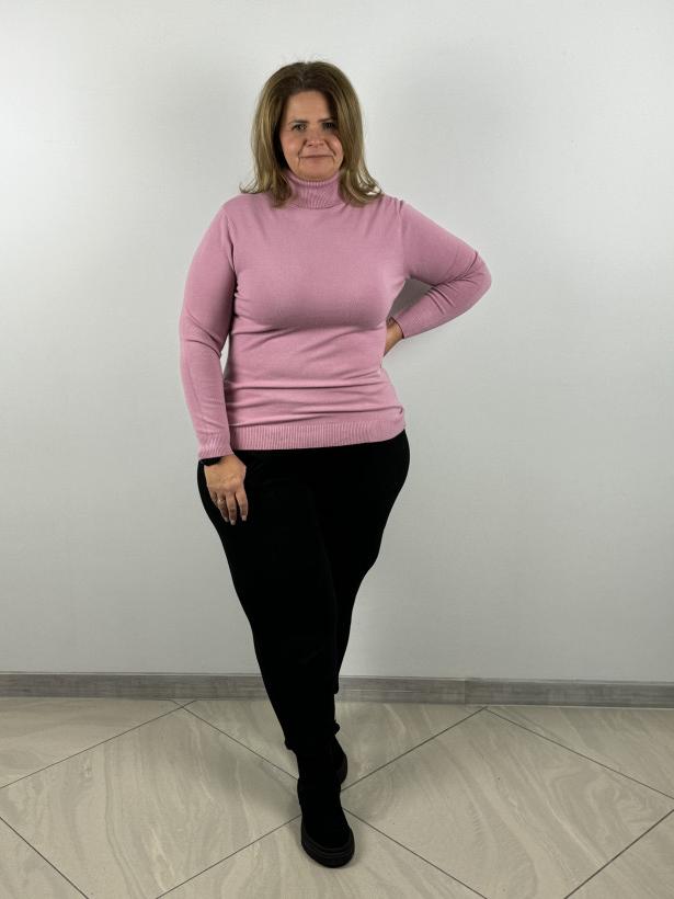Golf sweterkowy gładki (l/xl, 2xl/3xl) - palma - 3531 - staro różowy