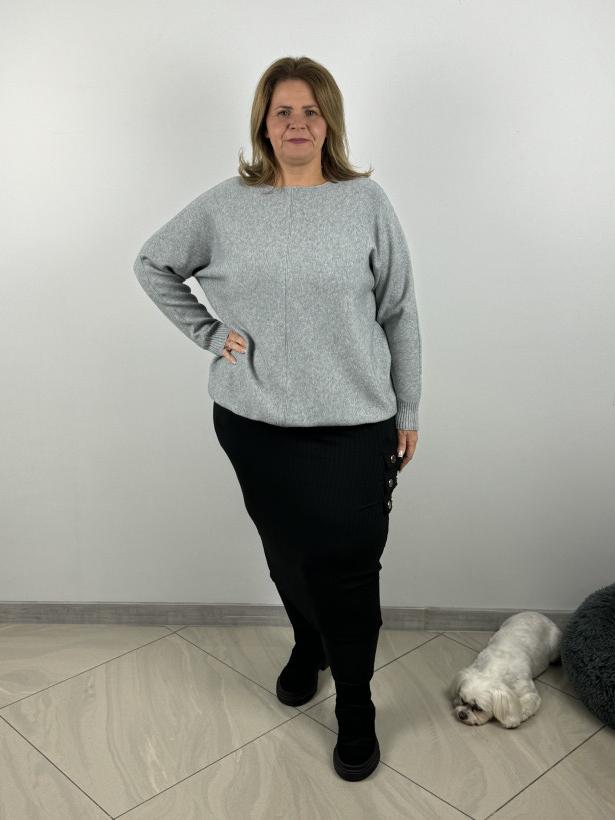 Sweterek wiązany na dole (l/xl, xl/2xl) - palma - 6031 - popiel