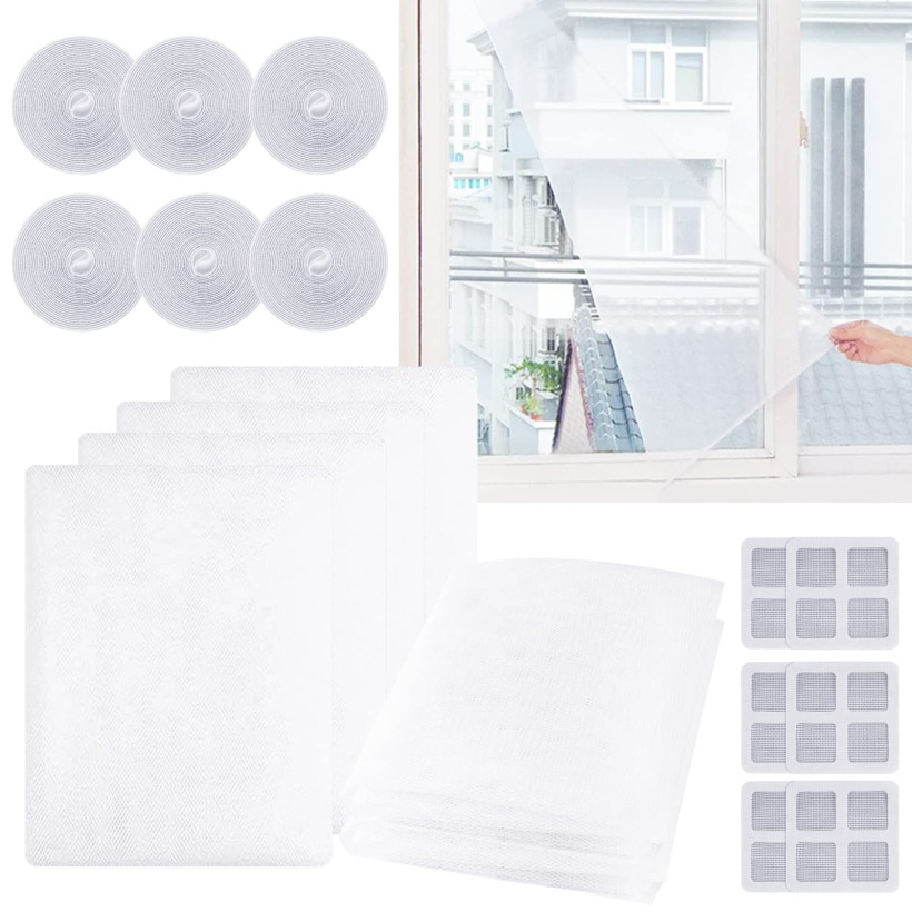 Moskitiery okienne 130x150 cm, 6 sztuk