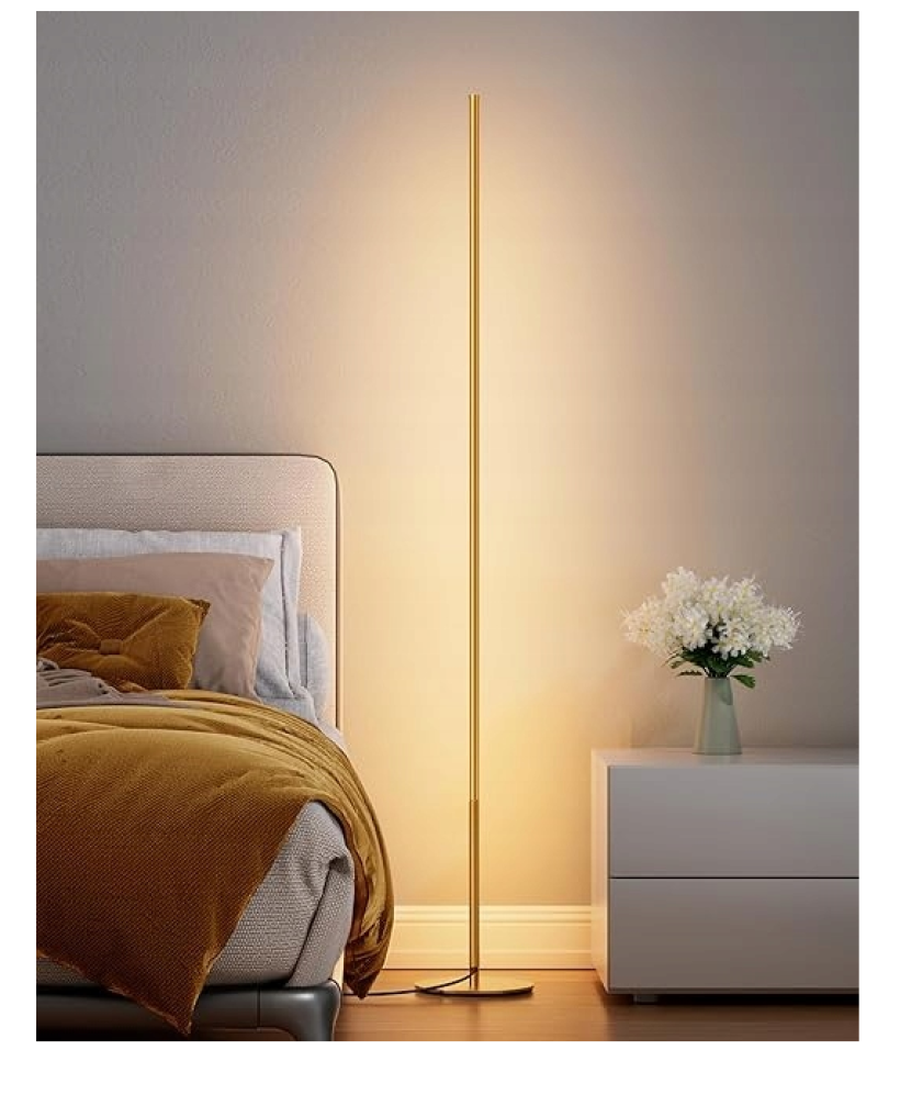 Ściemniana Lampa Stojąca LED 3000K Złota 146cm Podłogowa Nowoczesna