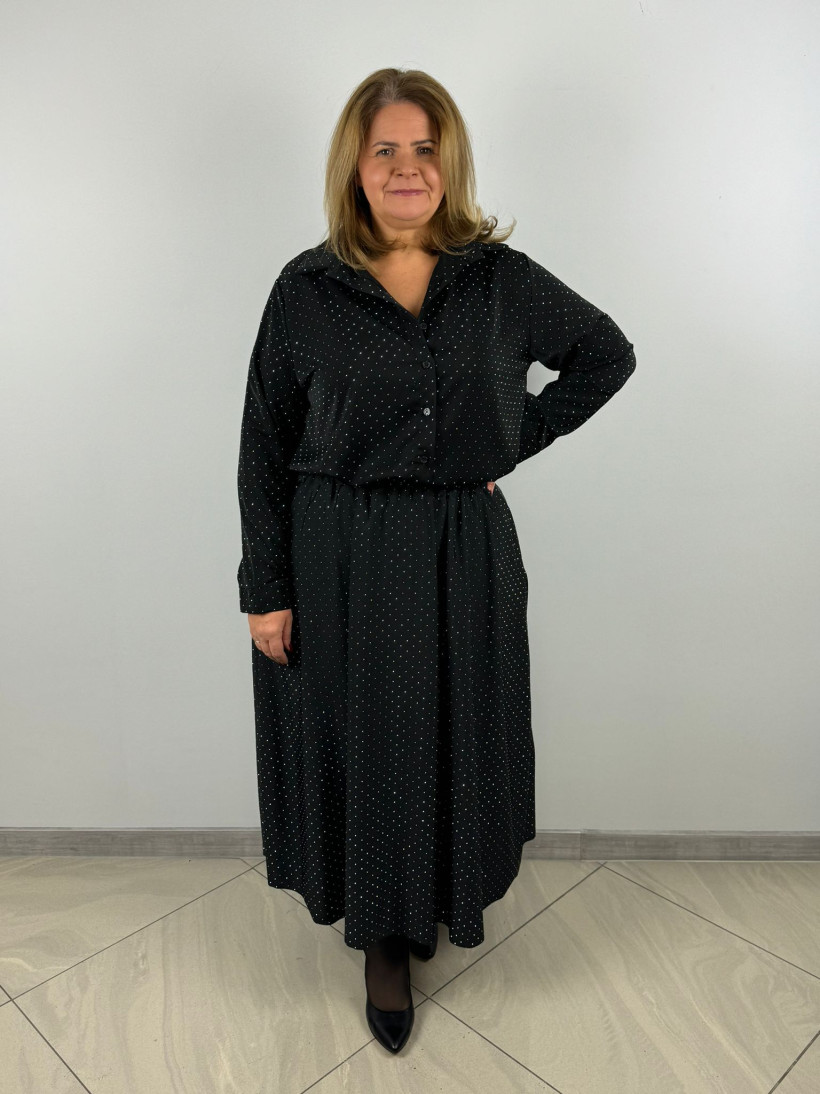 Spódnica z cyrkoniami - wł. - 954 - czarna