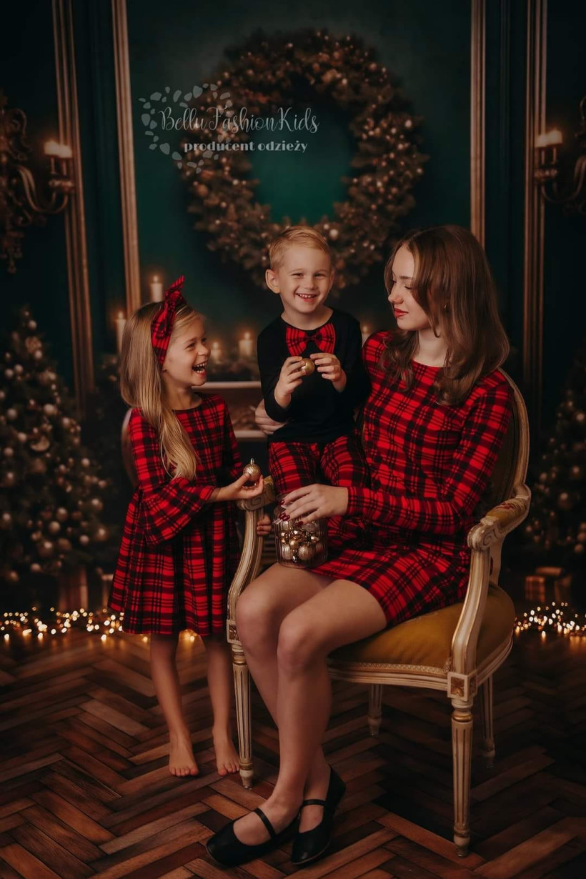 Sukienka krata czerwona Bellu