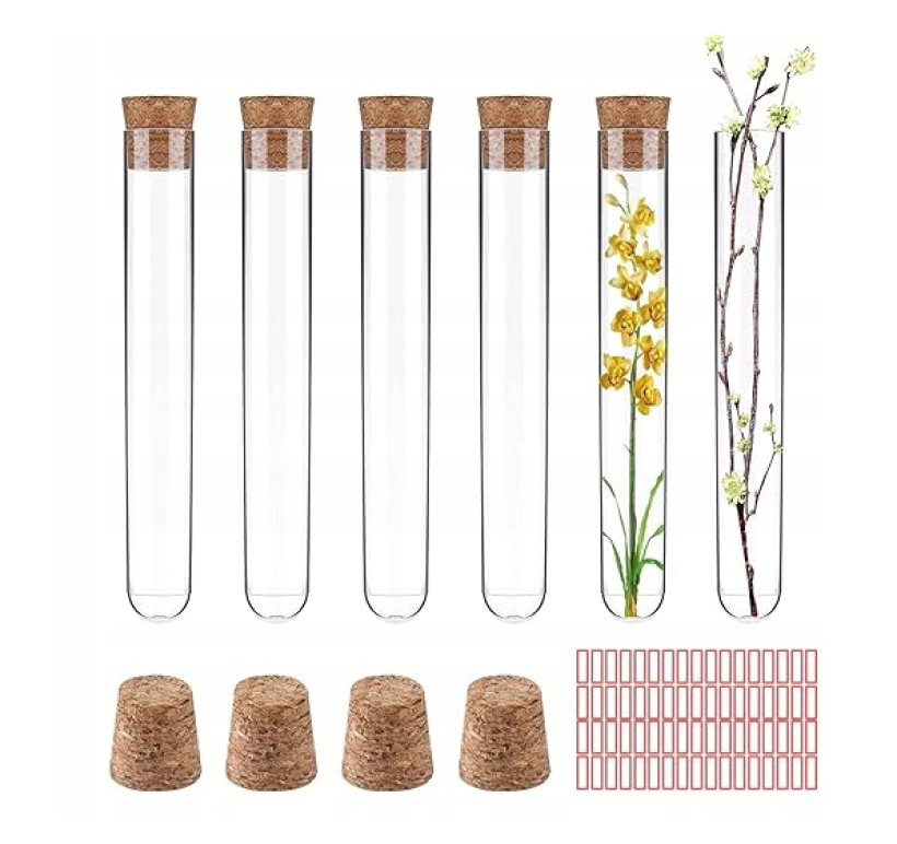 Zestaw 24 szt. Plastikowe probówki 10 ml Fiolki z korkami Pojemniki