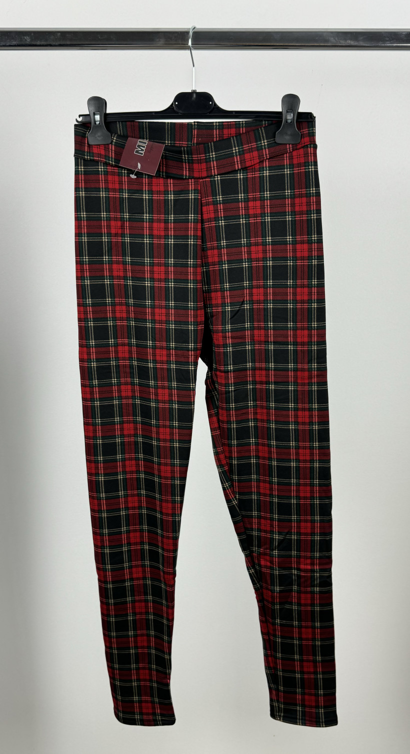 Leginsy/Getry ocieplane kratka czerwone, nr 1 (3/4xl) - miego - 7776