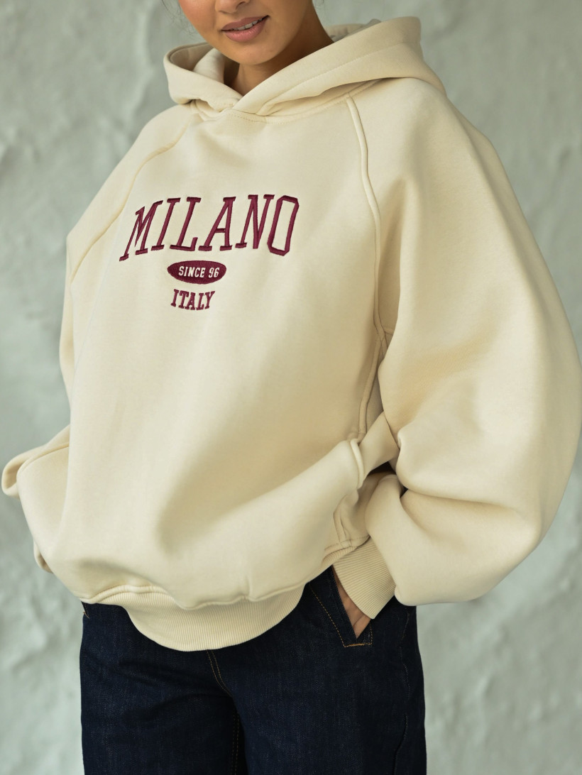 BLUZA KAPTUR NAPIS "MILANO"