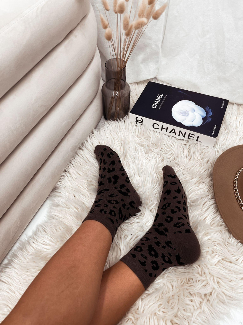 Skarpetki czekolada panterka