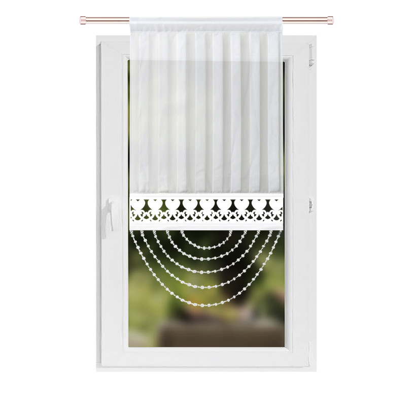 Panel dekoracyjny  z ażurem i koralikami  60x120cm - biały L651 JG 522