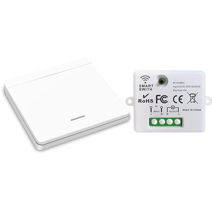 Włącznik światła Bezprzewodowy RF 433 MHz Panel ścienny 10A 1500W