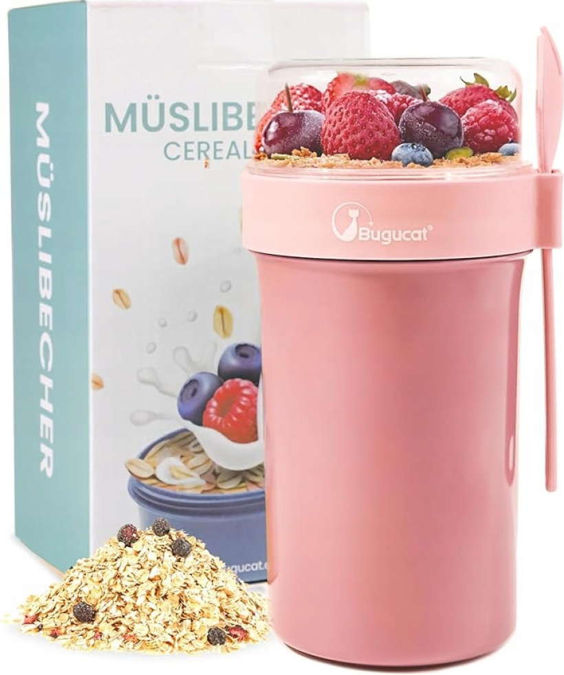 Szczelny kubek na Posiłek Owsiankę Pojemnik na jogurt płatki 760ml + 230ml