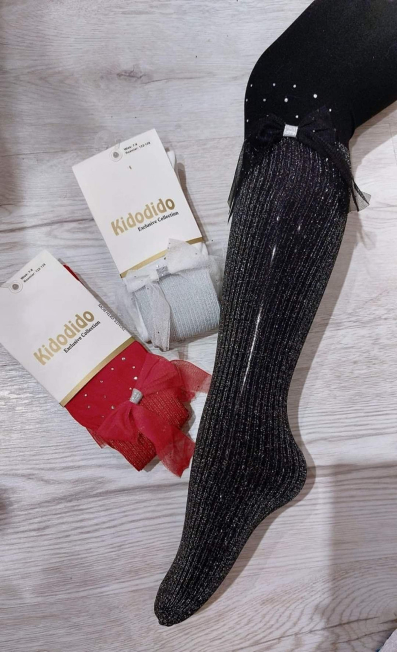 Rajstopy srebrne lurex