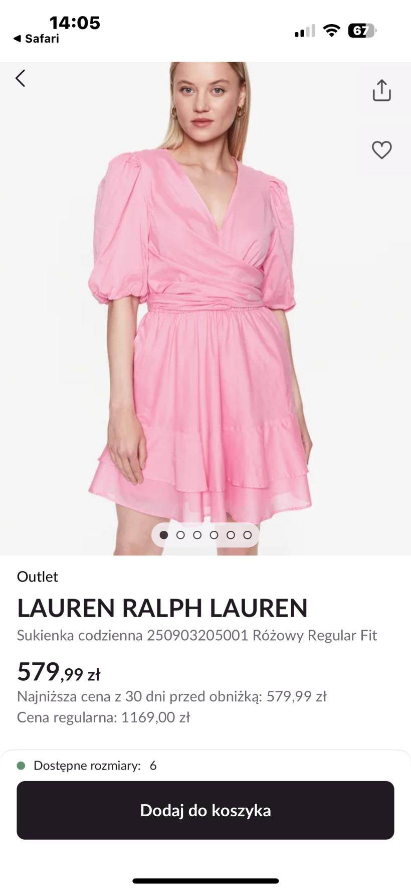 sukienka Lauren roz 46 różowa 