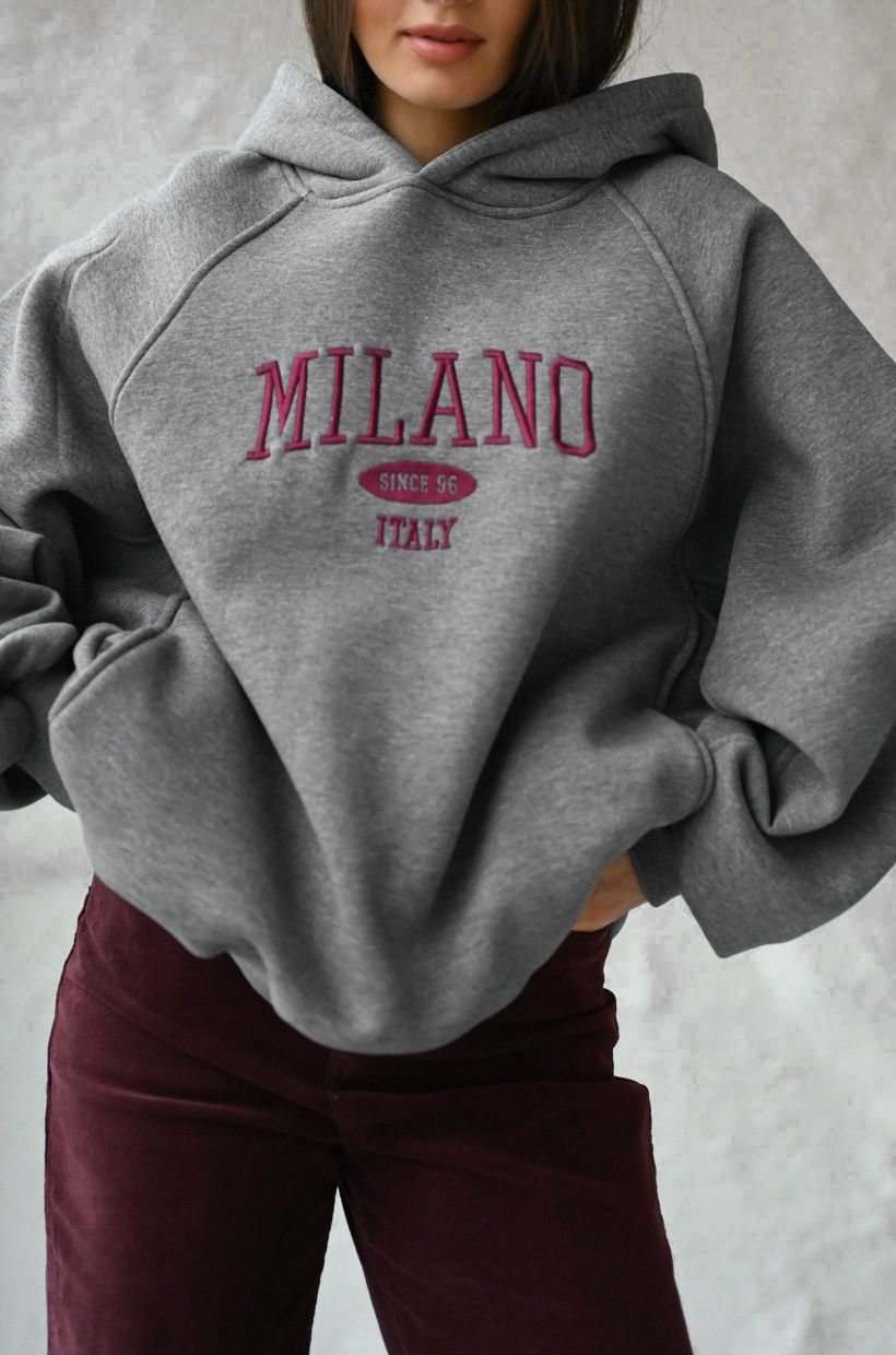 BLUZA KAPTUR NAPIS "MILANO"