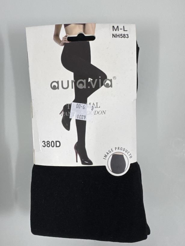 Výpredaj Termopunčochy 380denové aura.via - čierne - M/L