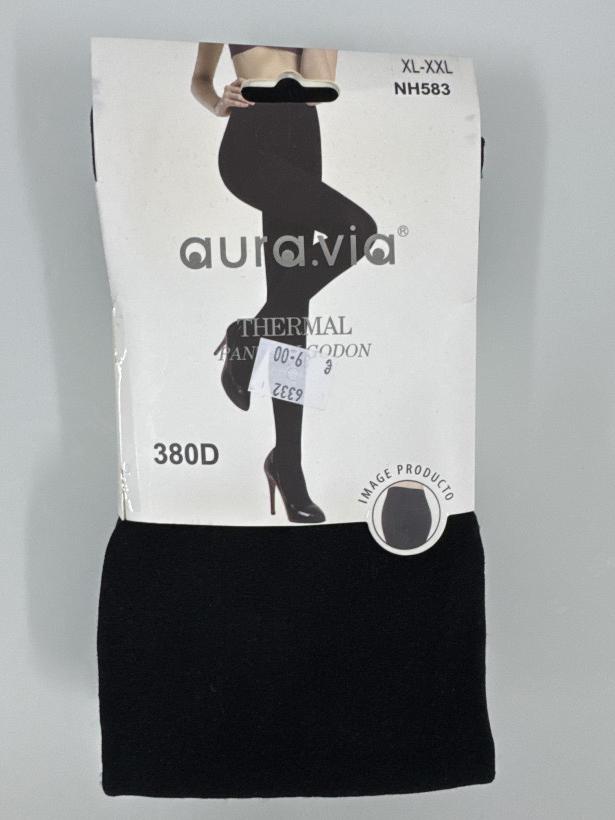 Termopunčochy 380denové aura.via - čierne - XL/XXL