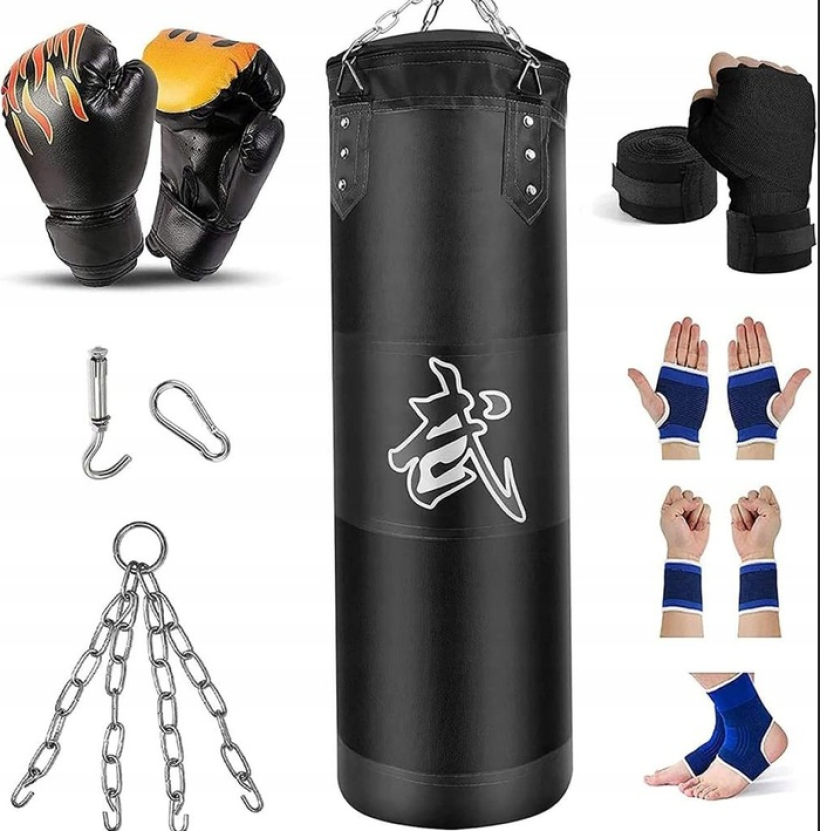 Worek treningowy wiszący Zestaw MMA Kickboxing Boks + Rękawice Wiszący worek treningowy Prorobust to doskonałe narzędzie do rozwijania siły, zwinności i techniki. Ten profesjonalny zestaw idealnie nadaje się do treningu MMA, kickboxingu, boksu oraz wielu