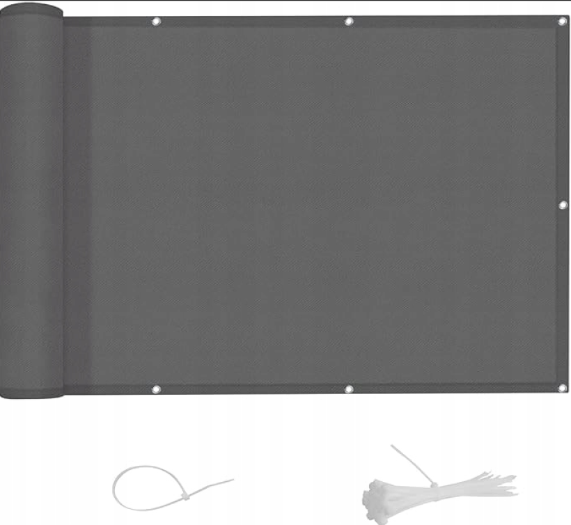 Osłona balkonowa Siatka ochronna na balkon ogrodzenie 80x500m - Antracytowy