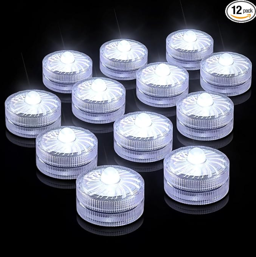 Zestaw 12szt. Wodoodporne świeczki LED Lampka Tealight Wkład do znicza 100h