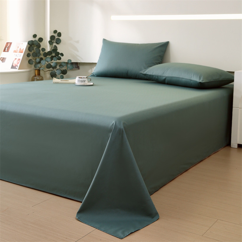 Prześcieradło 100% BAWEŁNA bez gumki 200x220cm butelkowa zieleń R-BAW-BG-06