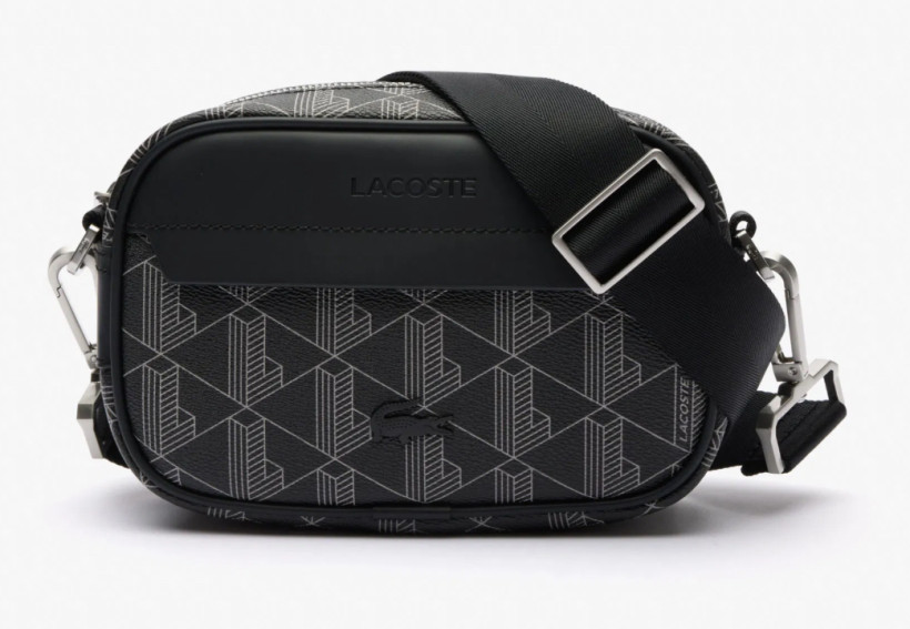 Saszetka Lacoste NH3650LX MONOGRAM NOIR GRIS czarna