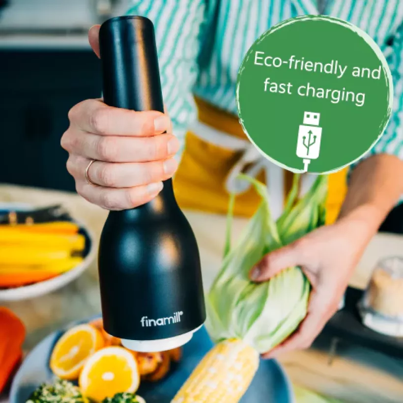 Młynek elektryczny do przypraw FinaMill BBQ USB czarny