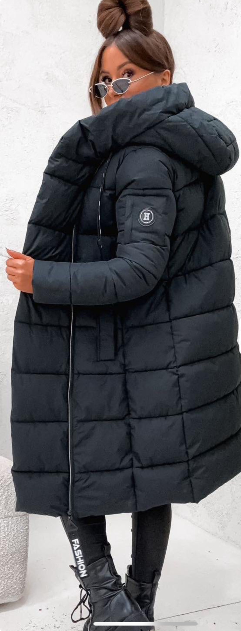 Bunda 60313 čierna dlhá 