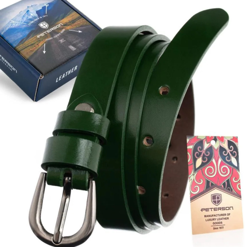 Pasek skórzany damski  PTN 2-A-105-GREEN